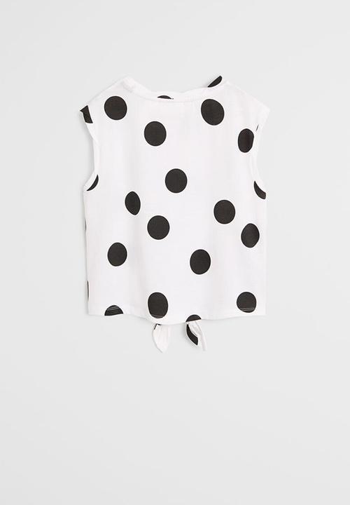 MANGO - T-shirt safarip6 - white & black 