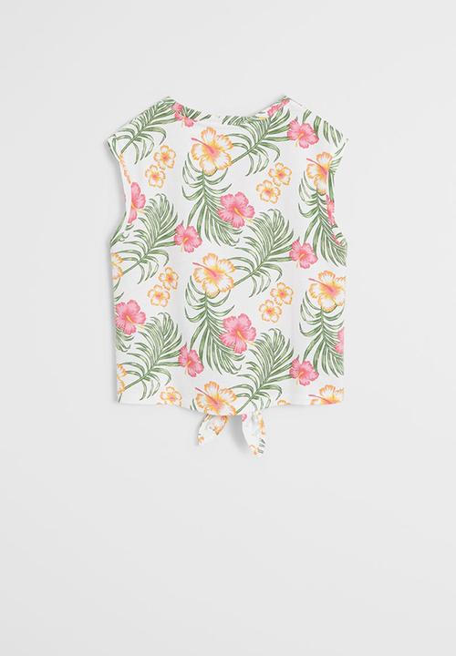 MANGO - T-shirt safarip - green