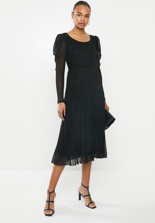 MILLA - Shimmer knit dress - black