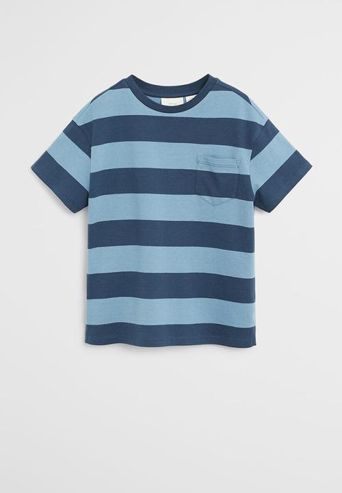 MANGO - T-shirt rayas62 - blue 
