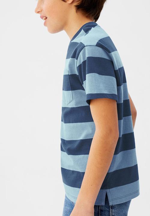 MANGO - T-shirt rayas62 - blue 