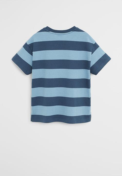 MANGO - T-shirt rayas62 - blue 