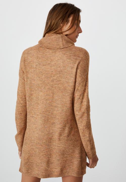 Cotton On - Juliette roll neck knit mini dress - lion marle