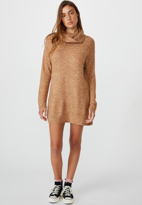 Cotton On - Juliette roll neck knit mini dress - lion marle