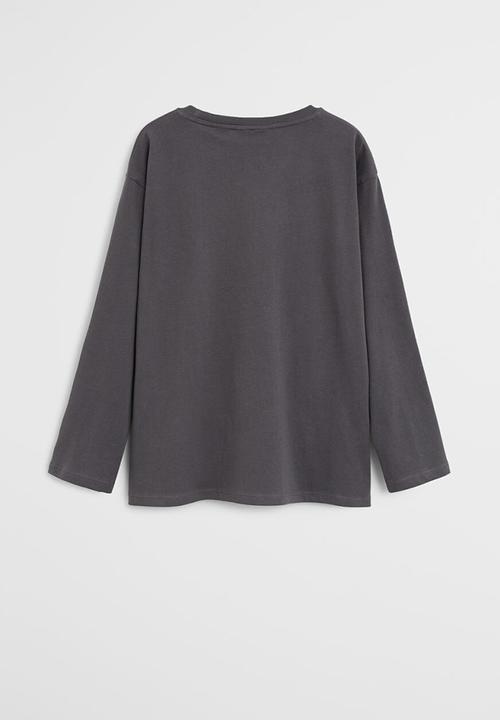 MANGO - T-shirt rayo - charcoal 
