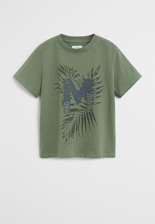 MANGO - T-shirt mnglogo - khaki
