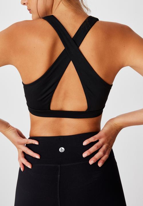 Cotton On - Workout cut out crop - black