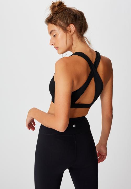 Cotton On - Workout cut out crop - black