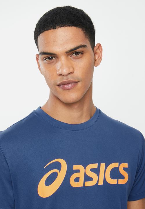 ASICS - Silver Asics tee - navy & orange
