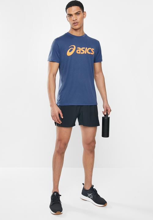 ASICS - Silver Asics tee - navy & orange