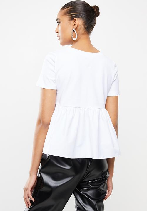Blake - Combo tiered top- white