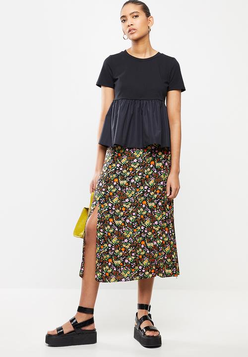 Blake - Combo tiered top - black
