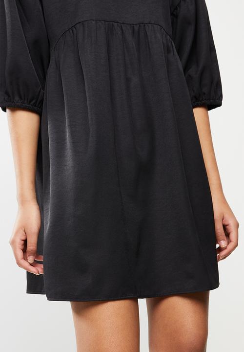 Blake - Tiered mini dress with baloon sleeve - black