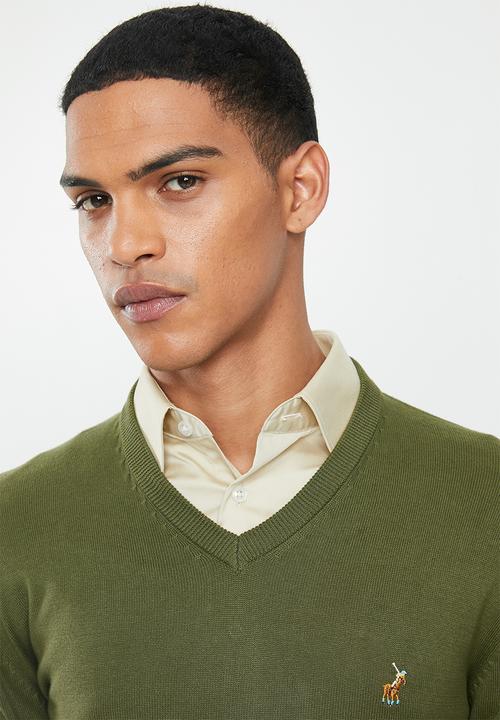 POLO - Luke long sleeve v-neck pullover - green