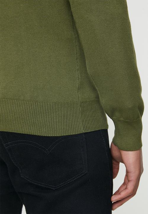 POLO - Luke long sleeve v-neck pullover - green