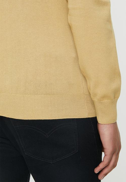 POLO - Luke long sleeve v-neck pullover - stone