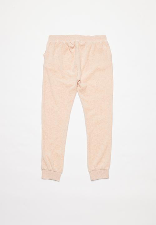 MINOTI - Kids velour jogpant - pink 