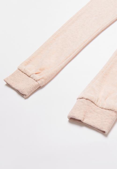MINOTI - Kids velour jogpant - pink 