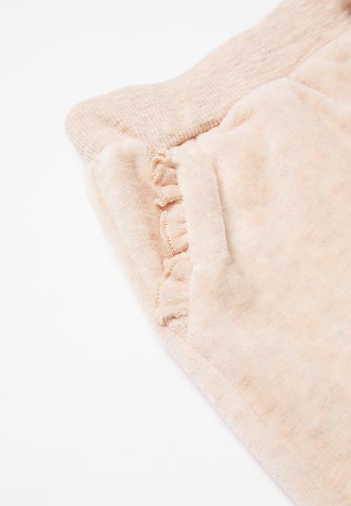 MINOTI - Kids velour jogpant - pink 