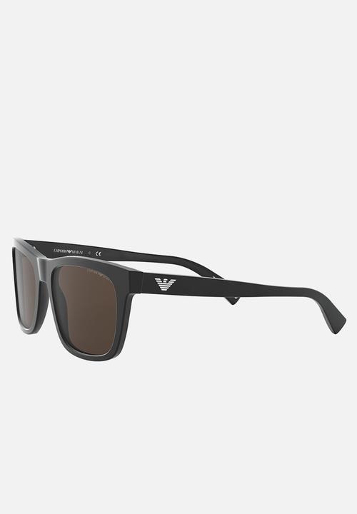 Emporio Armani - Ea rectangle sunglasses 55mm - black & brown