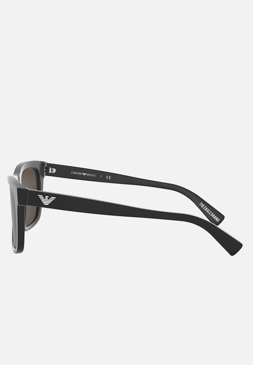 Emporio Armani - Ea rectangle sunglasses 55mm - black & brown