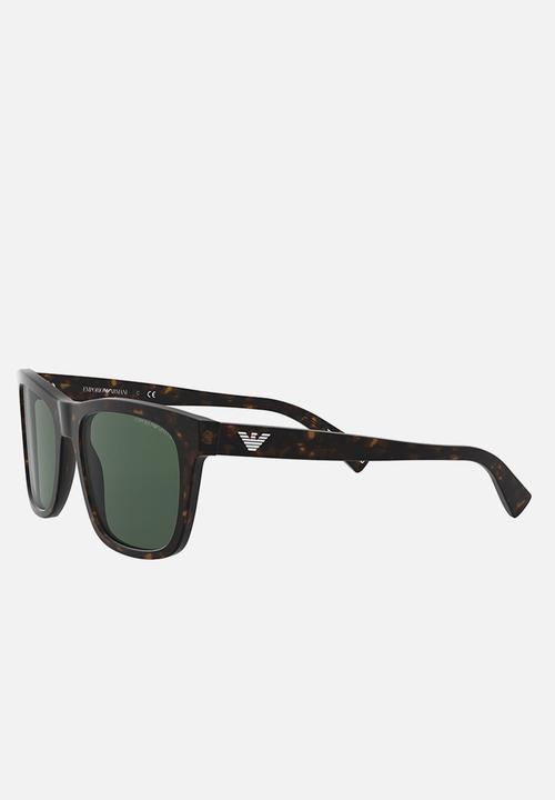 Emporio Armani - Ea rectangle sunglasses 55mm - brown & green