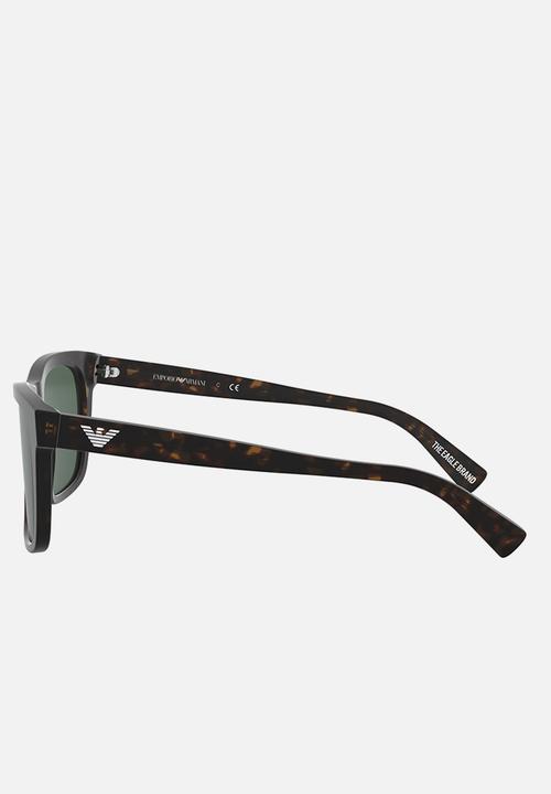 Emporio Armani - Ea rectangle sunglasses 55mm - brown & green
