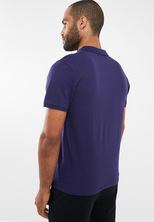GUESS - Short sleeve geometric polo - purple 