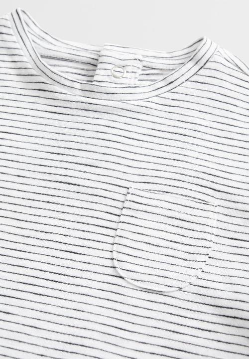 MANGO - T-shirt elia - black & white 