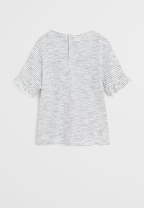 MANGO - T-shirt elia - black & white 