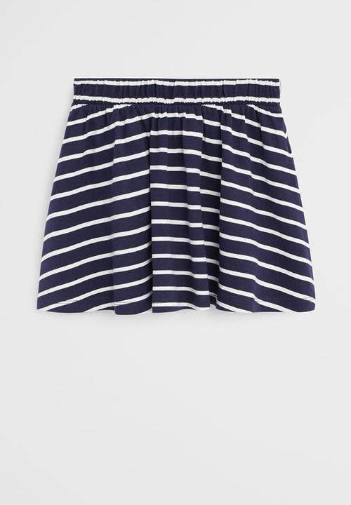 MANGO - Skirt skaty6 - navy & white 