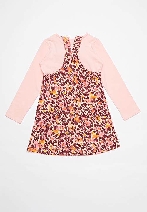 Quimby - Girls pinafore & blouse set - pink