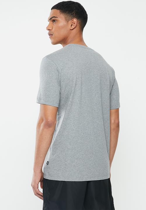 PUMA - Essential V-neck tee - mid grey heather