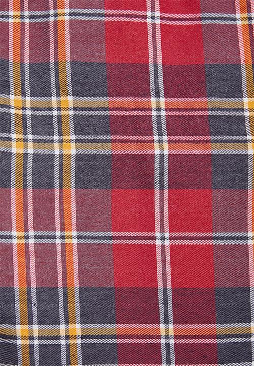 Superbalist - Barber regular fit long sleeve shirt - red & navy