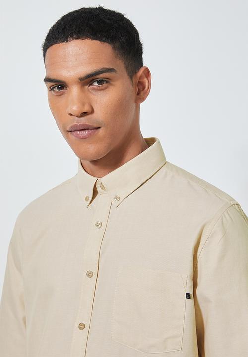 Superbalist - Barber regular fit long sleeve oxford shirt - beige