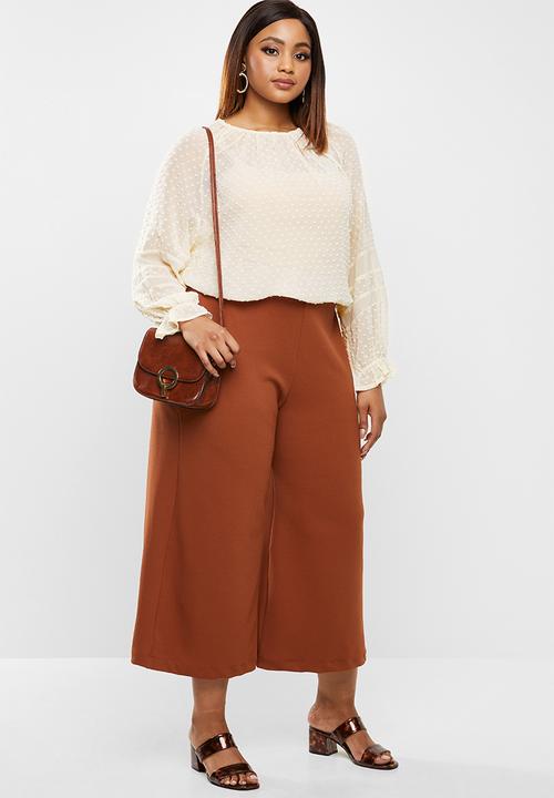 edit Plus - Plus lace inset blouse - beige