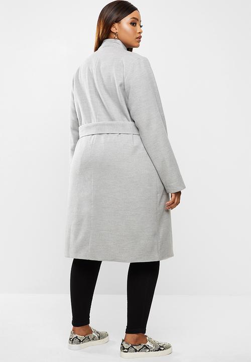 edit Plus - Plus funnel neck coat - grey