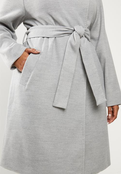 edit Plus - Plus funnel neck coat - grey