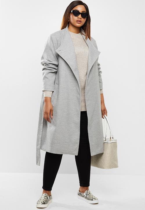edit Plus - Plus funnel neck coat - grey