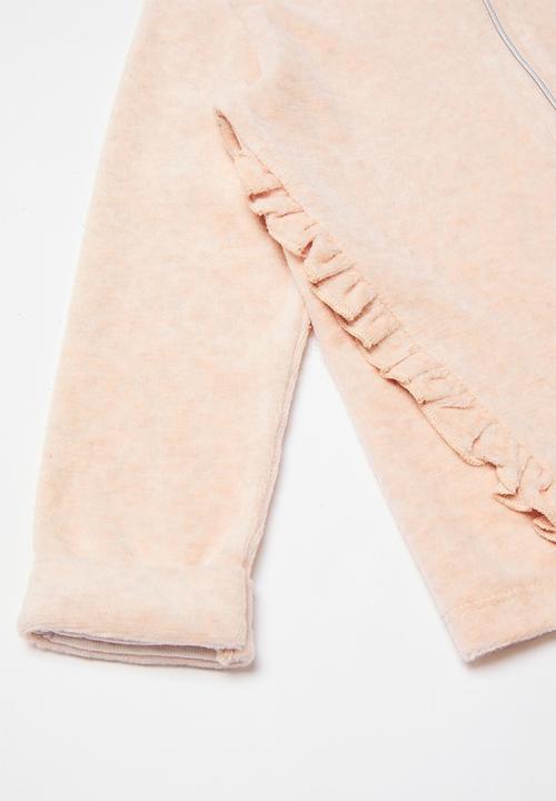 MINOTI - Kids velour zip thru - pink
