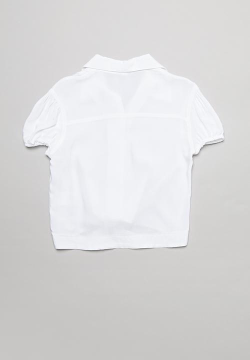 Superbalist - Girls tie front shirt - white