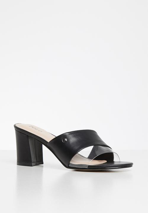 POLO - Jess perspex fashion mule - black