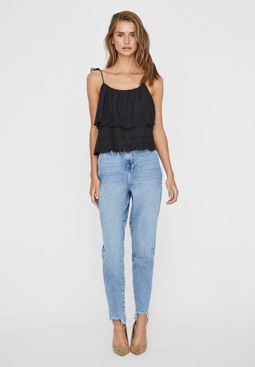 Vero Moda - Zakynthos boho singlet - black