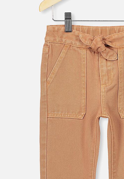 Cotton On - Blair tie front jean - brown 