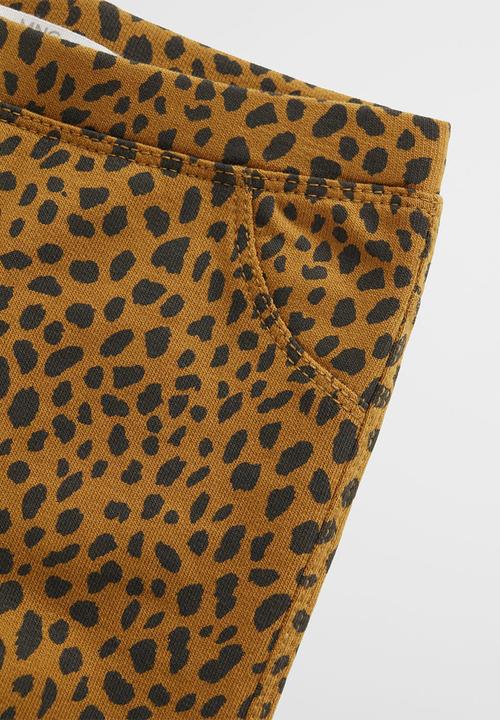 MANGO - Leggings terry - brown & black 