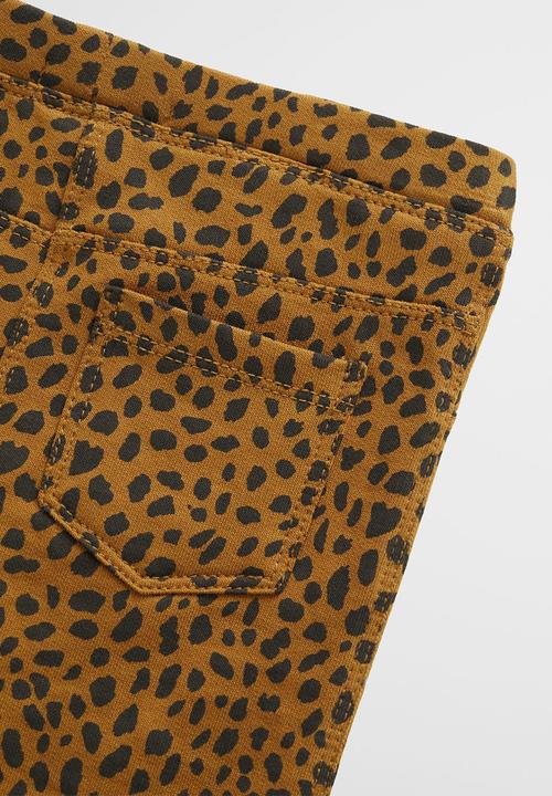 MANGO - Leggings terry - brown & black 