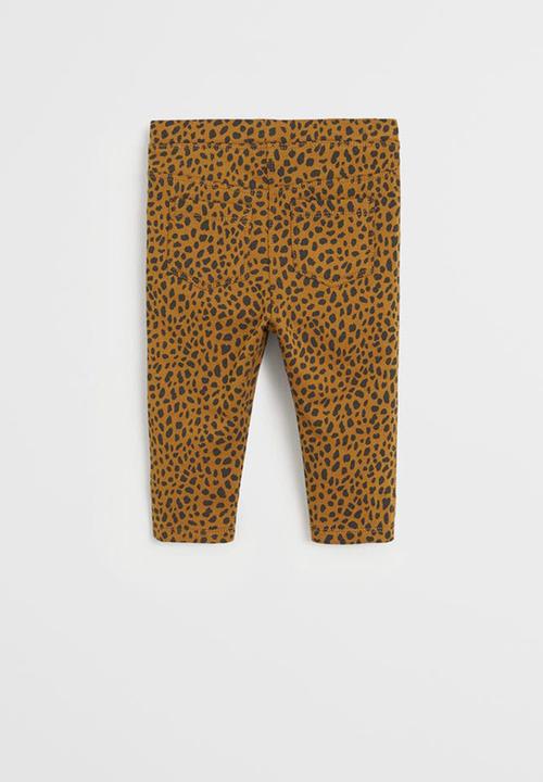 MANGO - Leggings terry - brown & black 