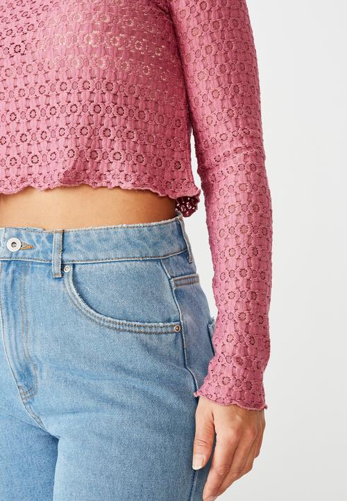 Factorie - Long sleeve dainty texture - ruby plum