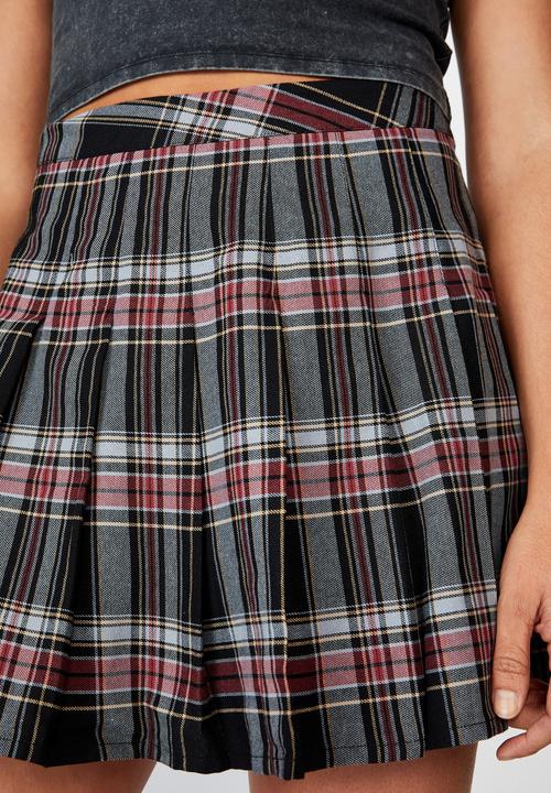 Factorie - Pleated skirt - brianna black check