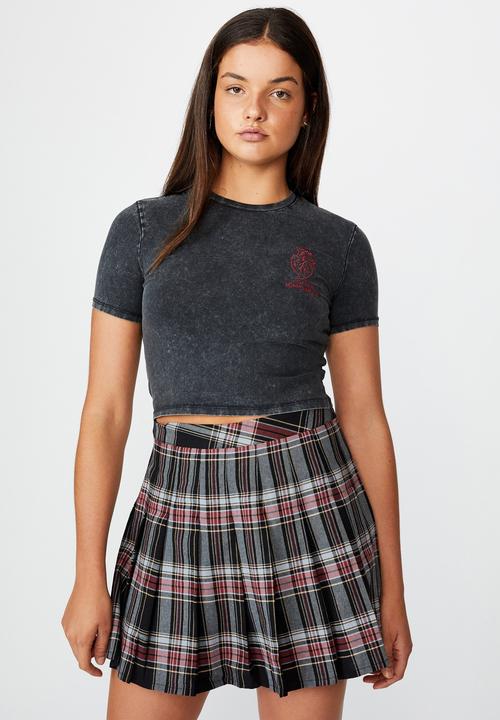 Factorie - Pleated skirt - brianna black check